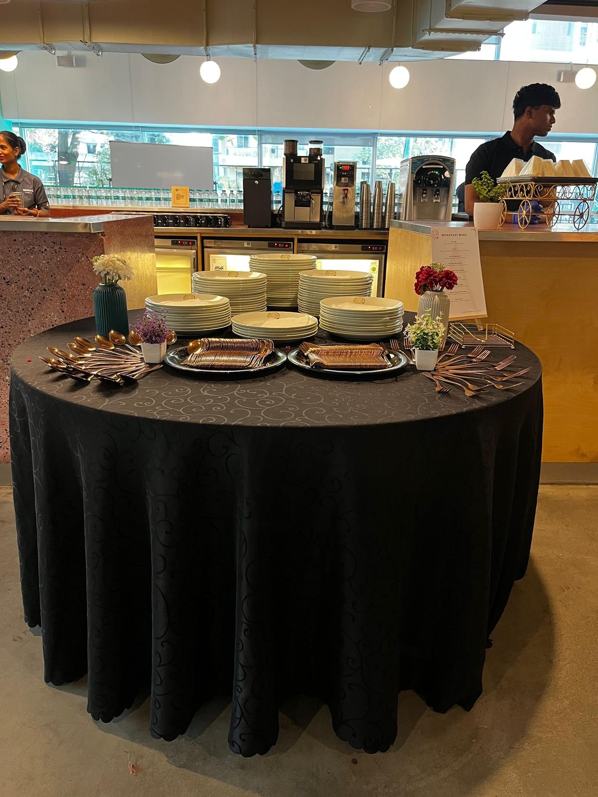 Corporate catering buffet setup in Bangalore — conference event food presentation